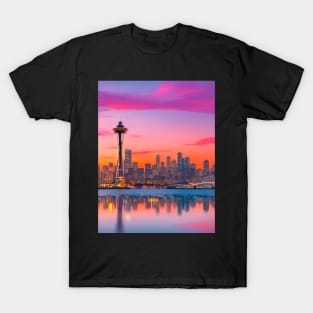 Seattle Sunset Skyline T-Shirt